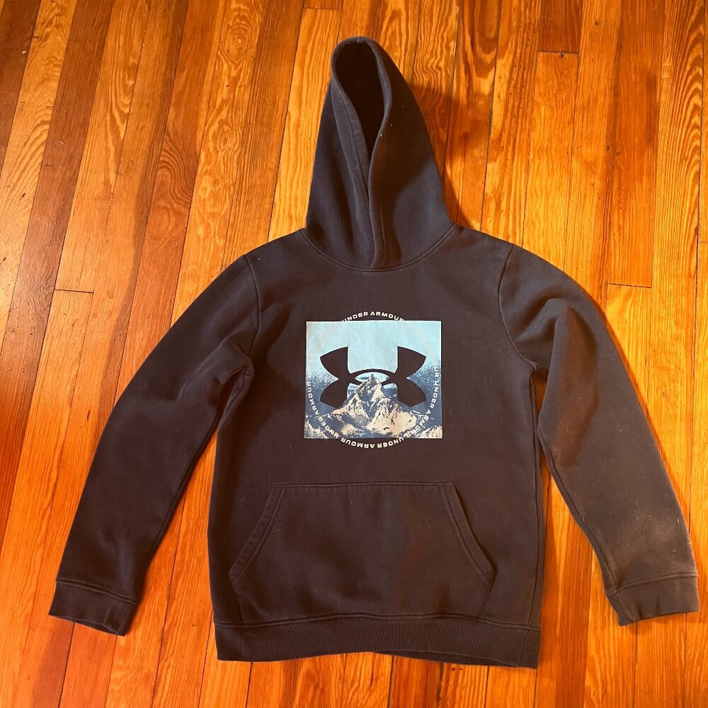 Under Armour Long Sleeve "Above All" Hoodie Boys Size YXL Midnight Navy Blue
